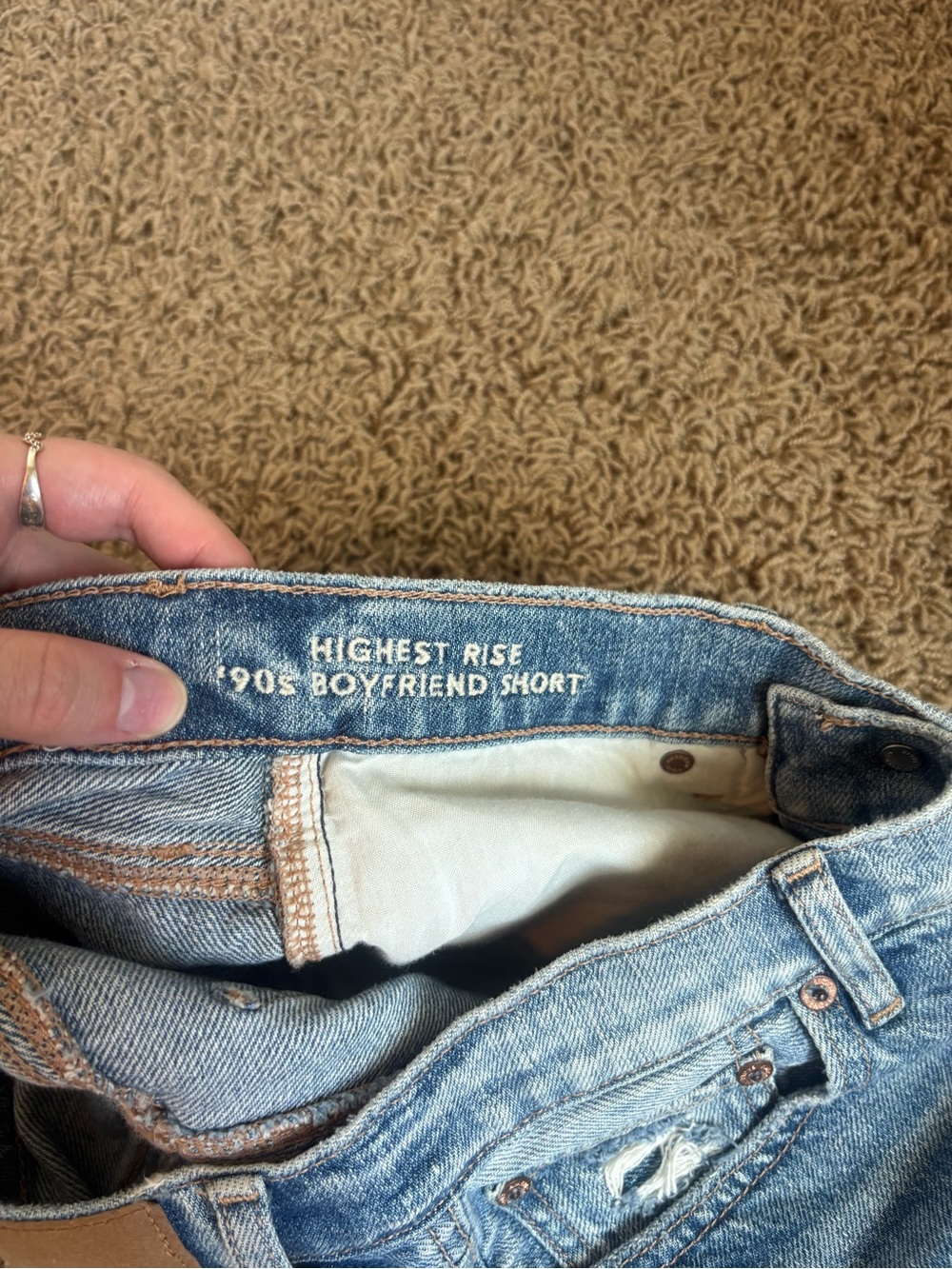 American Eagle Outfitters Light Wash Distressed Denim Cutoff Shorts - Picture 2 of 4
